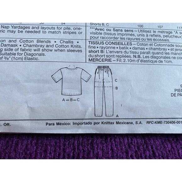 McCalls 4886 top shorts pants sewing pattern sz 10 12 - Picture 6 of 6